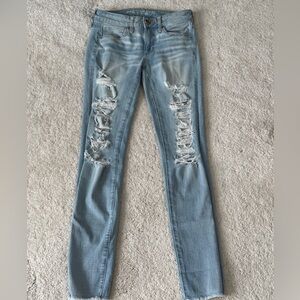 American Eagle Distressed Light Blue Jeans